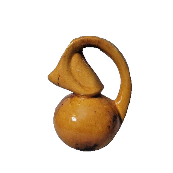 Vintage Pitcher Creamer Mid Century Modern MCM Round Atomic Retro Ceramic Orange - Picture 1 of 11